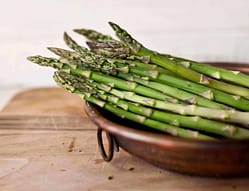 Asparagus in a metal container