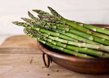 Asparagus in a metal container