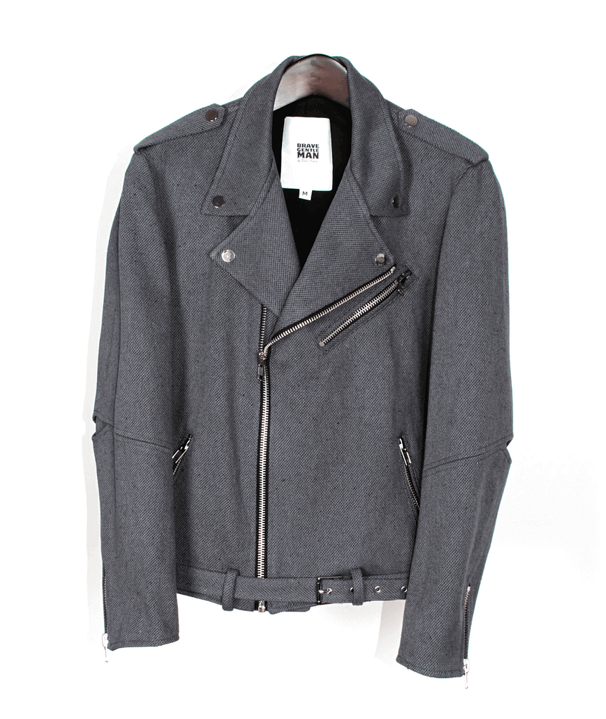 Gray Tweed Moto Jacket
